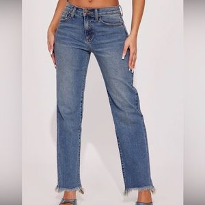 Take A Guess Stretch Straight Leg Jean - Dark Wash
